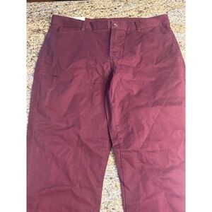 NWT Khakis‎ by Gap Slim City Khaki Pants Burgundy Career Casual Size 12R